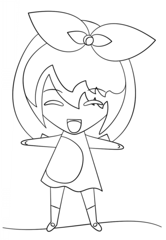 Kawaii Girl  Coloring Page